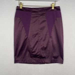 Silence + Noise Silky &‎ Sleek Plum Purple Skirt with Contouring Darts, Size 4